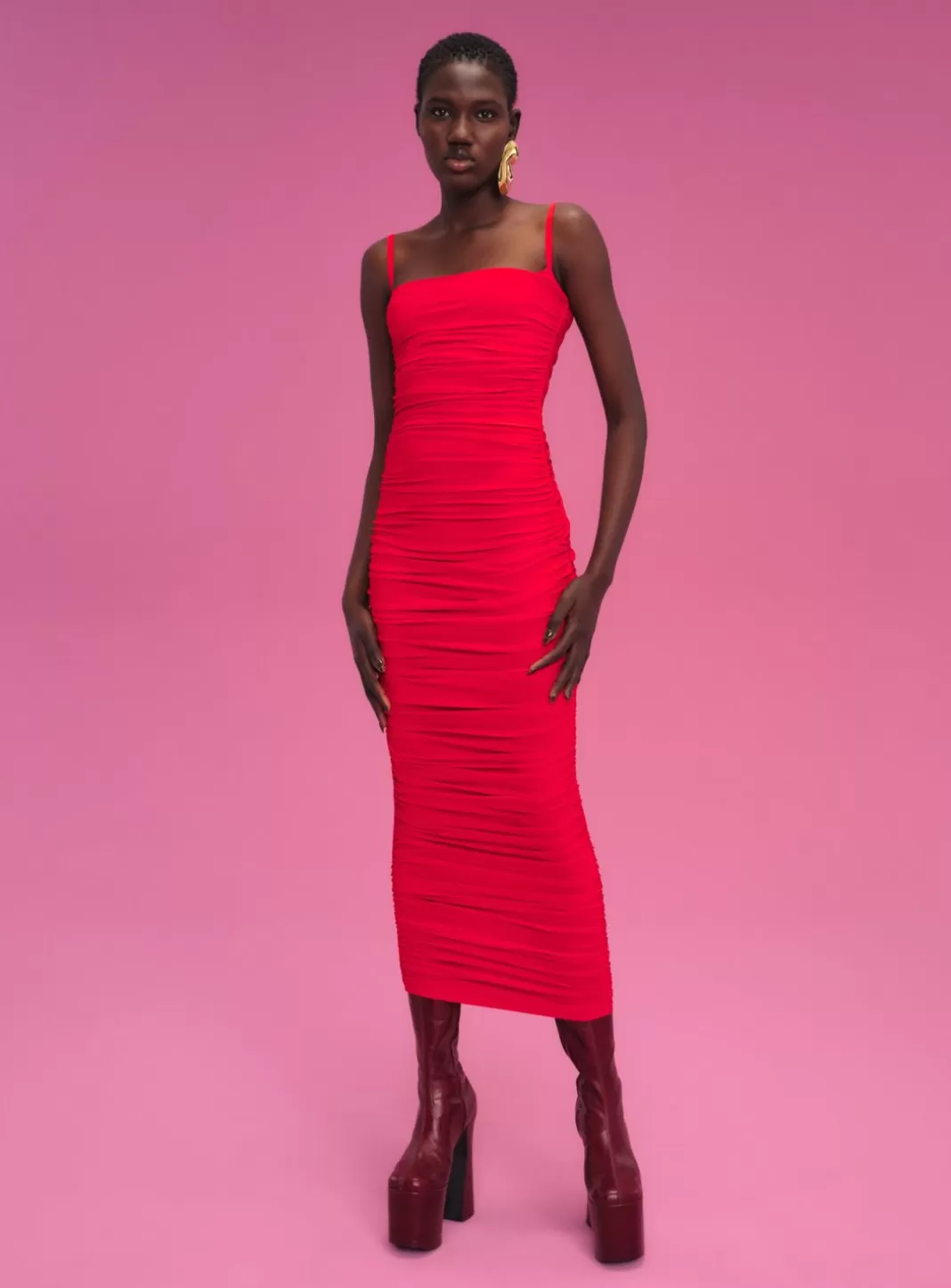 Solace London Dresses^Adler Midi Dress In Red