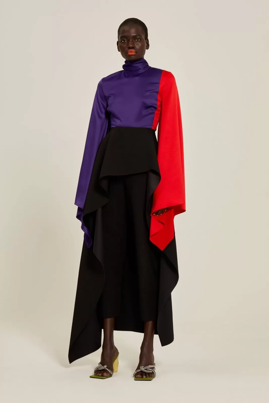 Solace London Modest^The Ali Top In Colour Block Purple