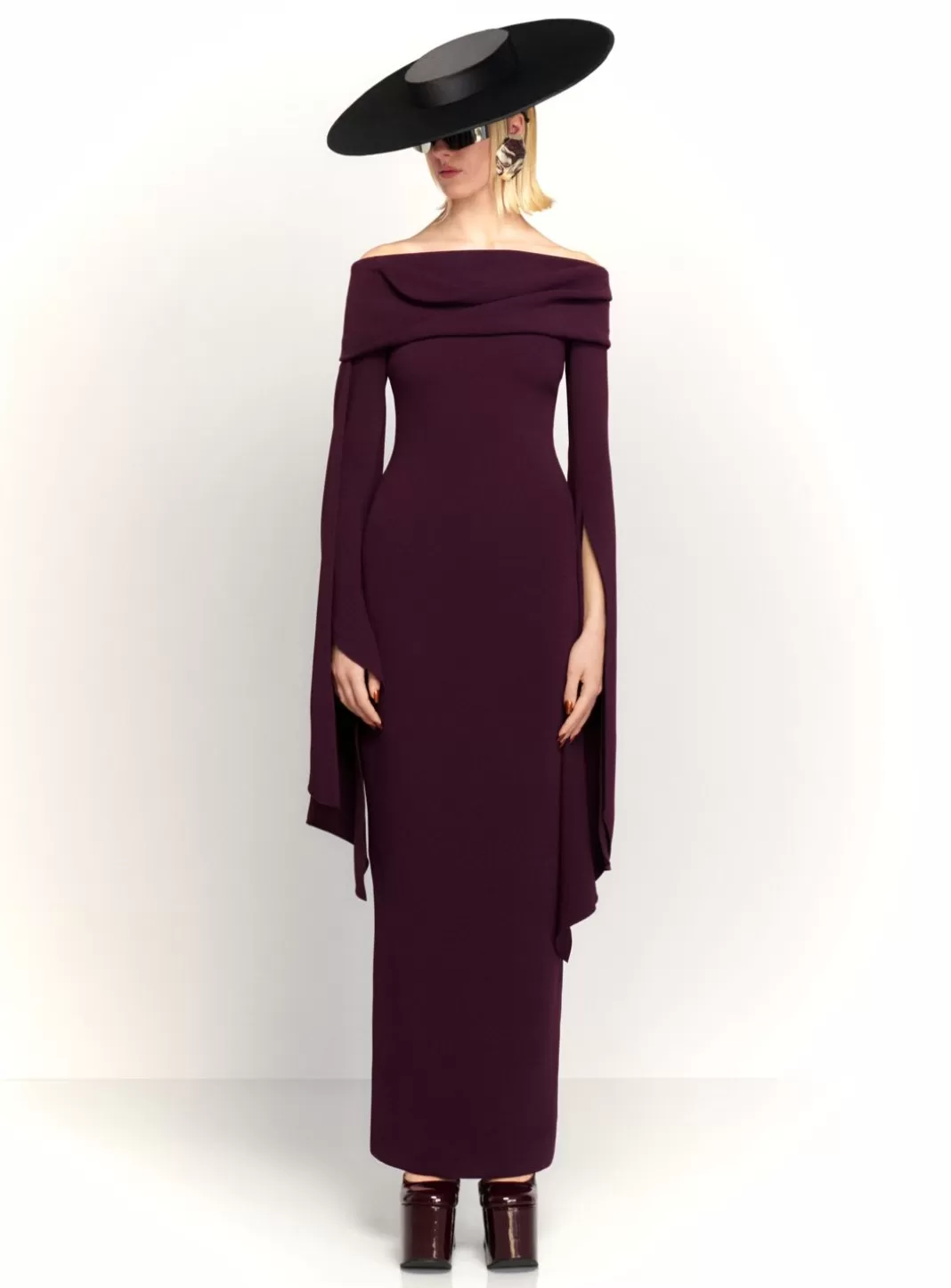 Solace London Modest^The Arden Maxi Dress In Plum