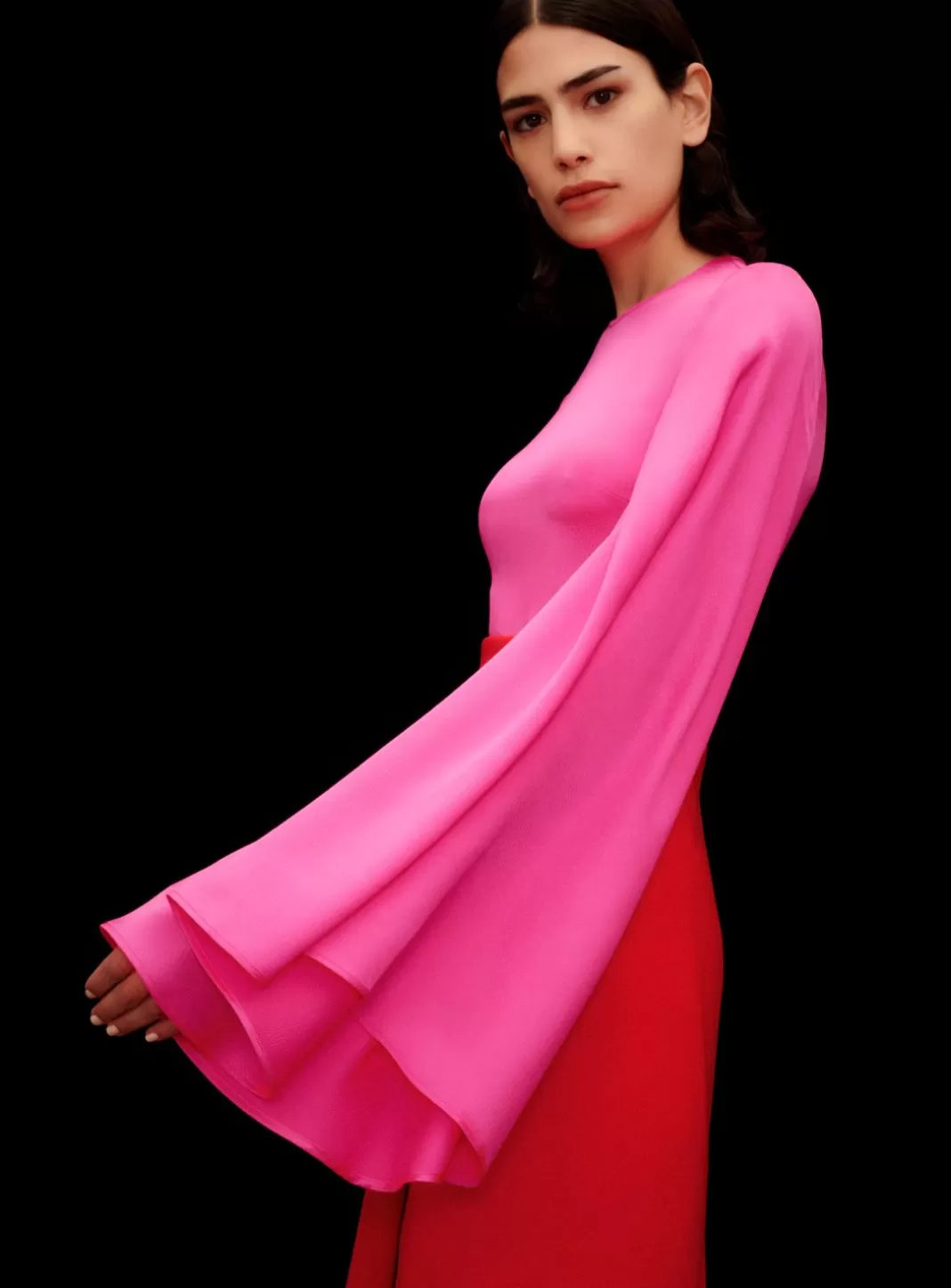 Solace London Dresses^The Asta Midi Dress In Hot Pink & Red