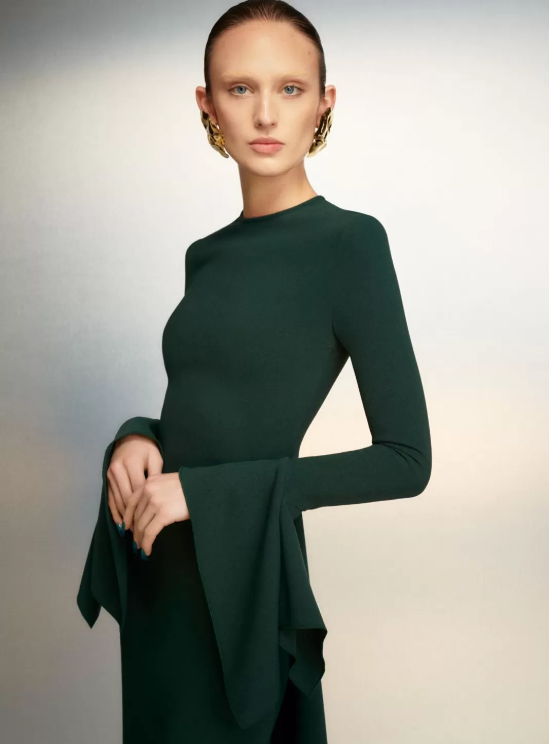 Solace London Dresses^The Blake Maxi Dress In Emerald Green