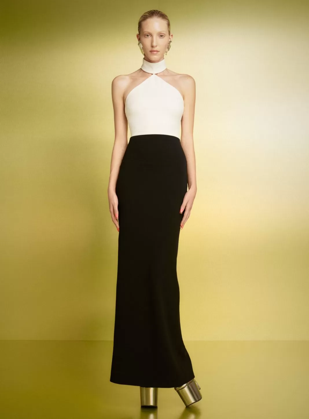 Solace London Dresses^The Blanca Maxi Dress In Cream And Black