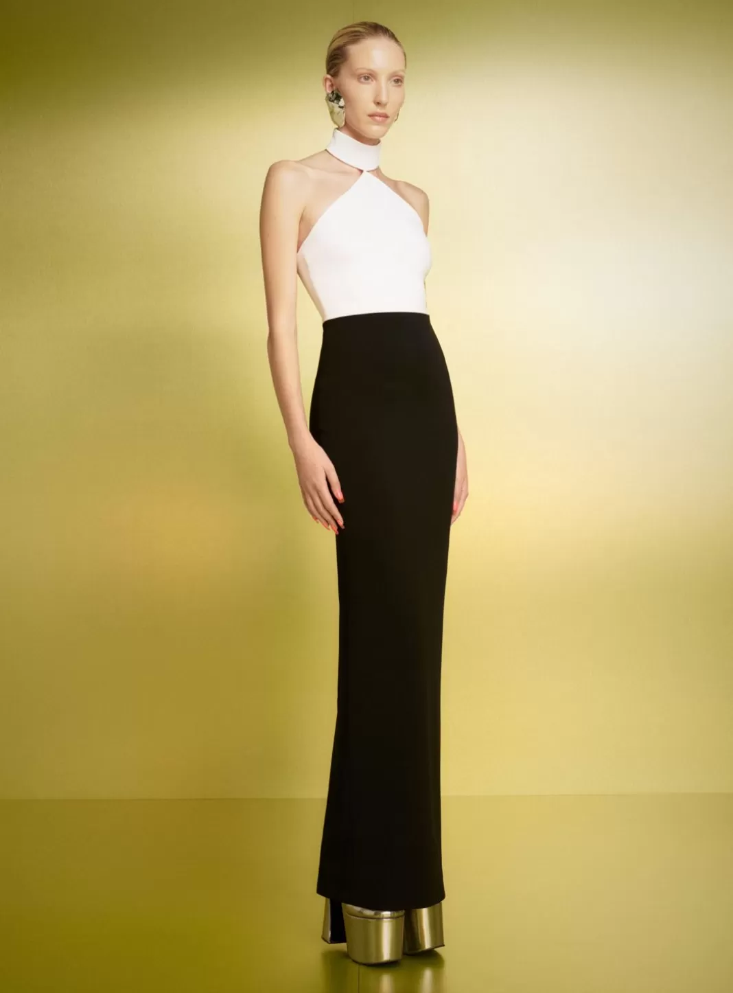 Solace London Dresses^The Blanca Maxi Dress In Cream And Black