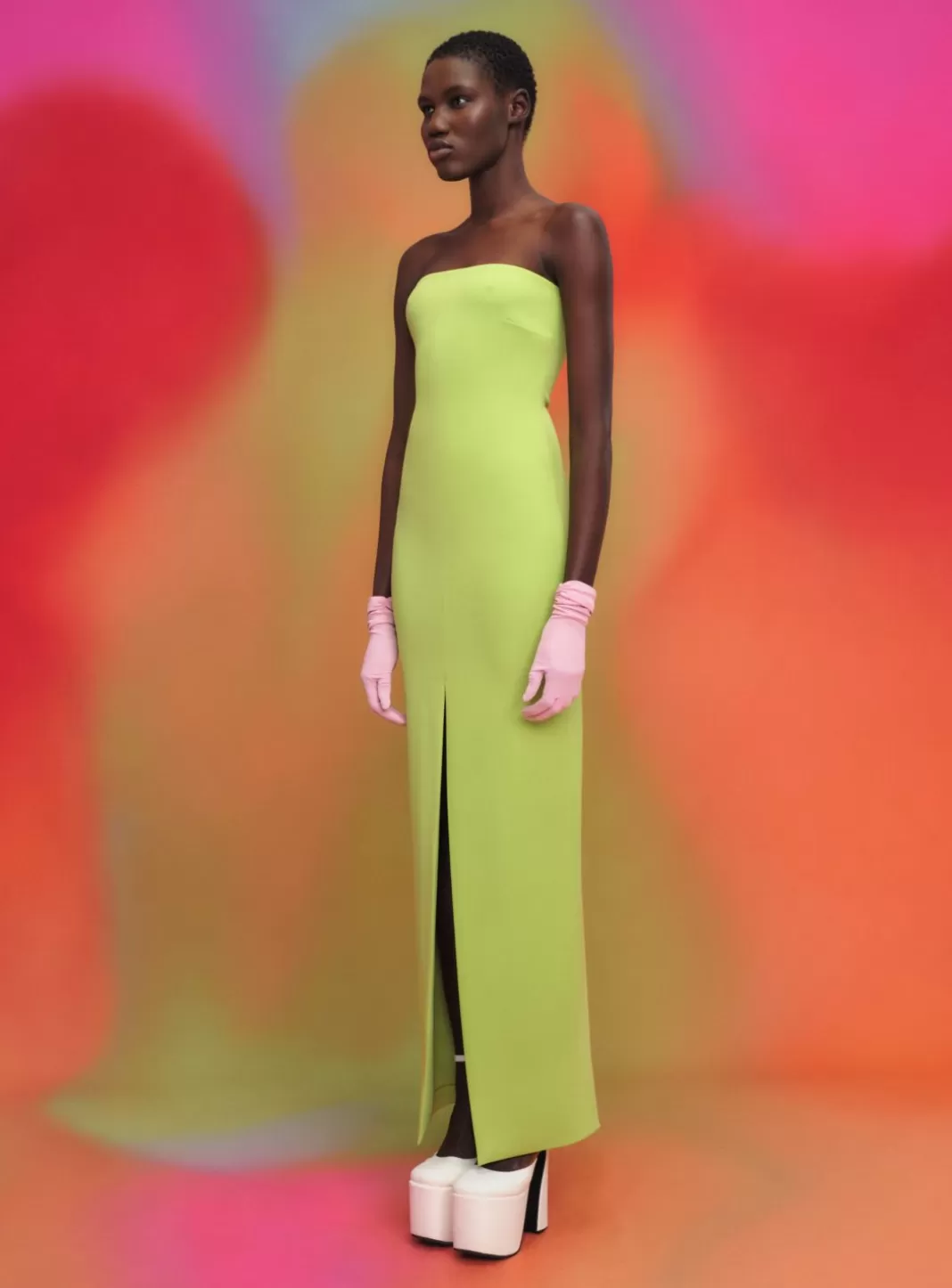 Solace London Dresses^The Bysha Maxi Dress In Chartreuse