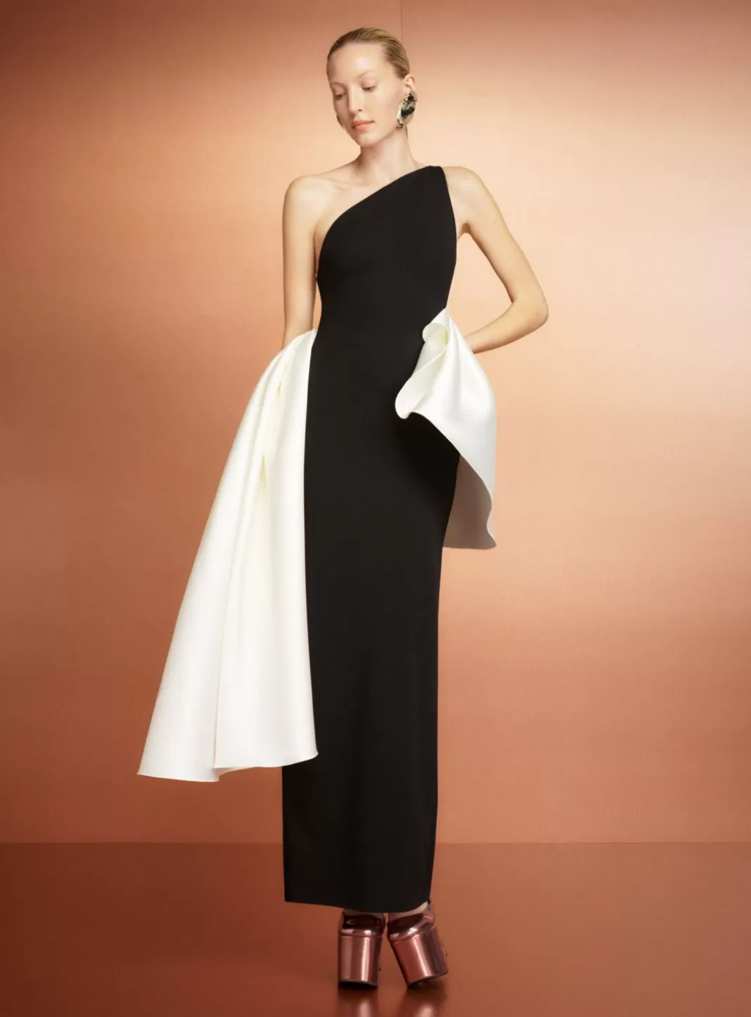 Solace London Dresses^The Calla Maxi Dress In Black And Cream