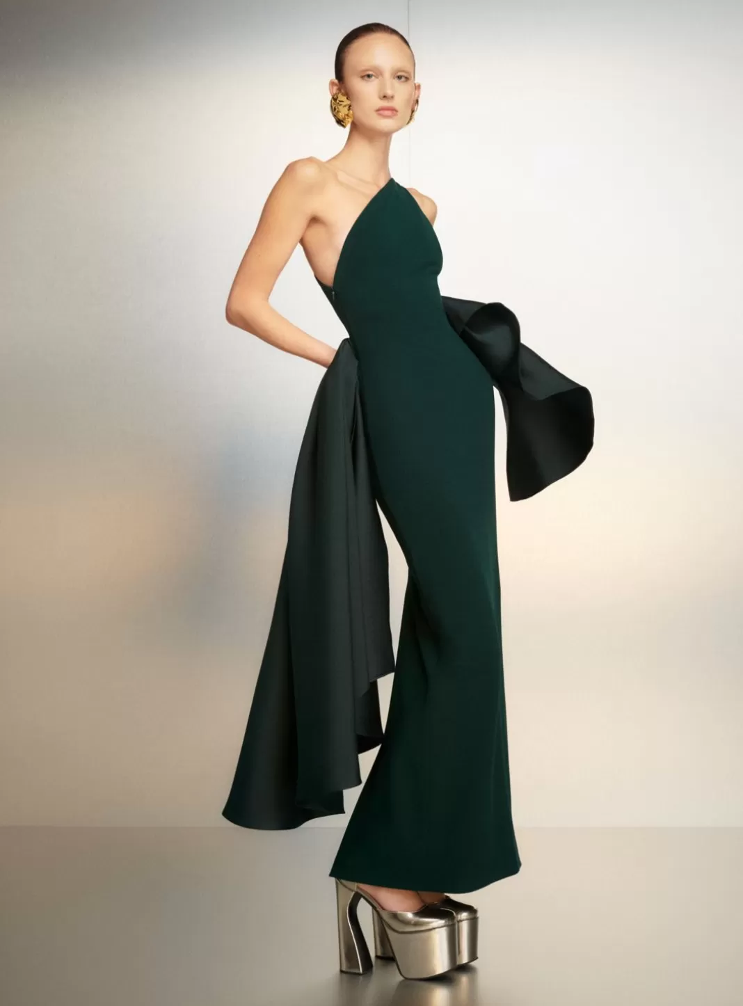 Solace London Dresses^The Calla Maxi Dress In Emerald Green