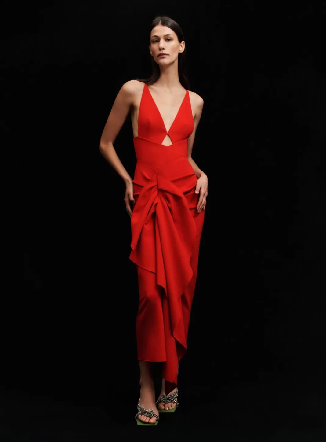 Solace London Dresses^The Cora Midaxi Dress In Red