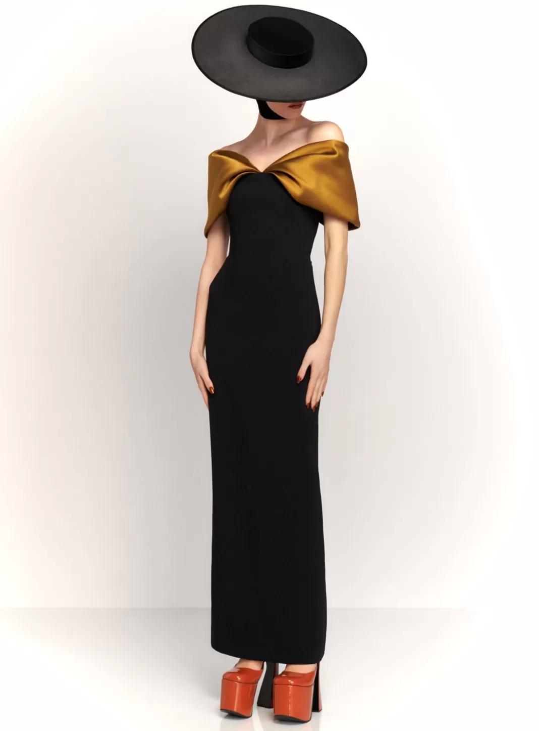 Solace London Dresses^The Dakota Maxi Dress In Gold And Black