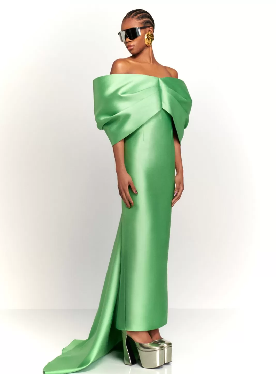 Solace London Dresses^The Delphina Maxi Dress In Pistachio