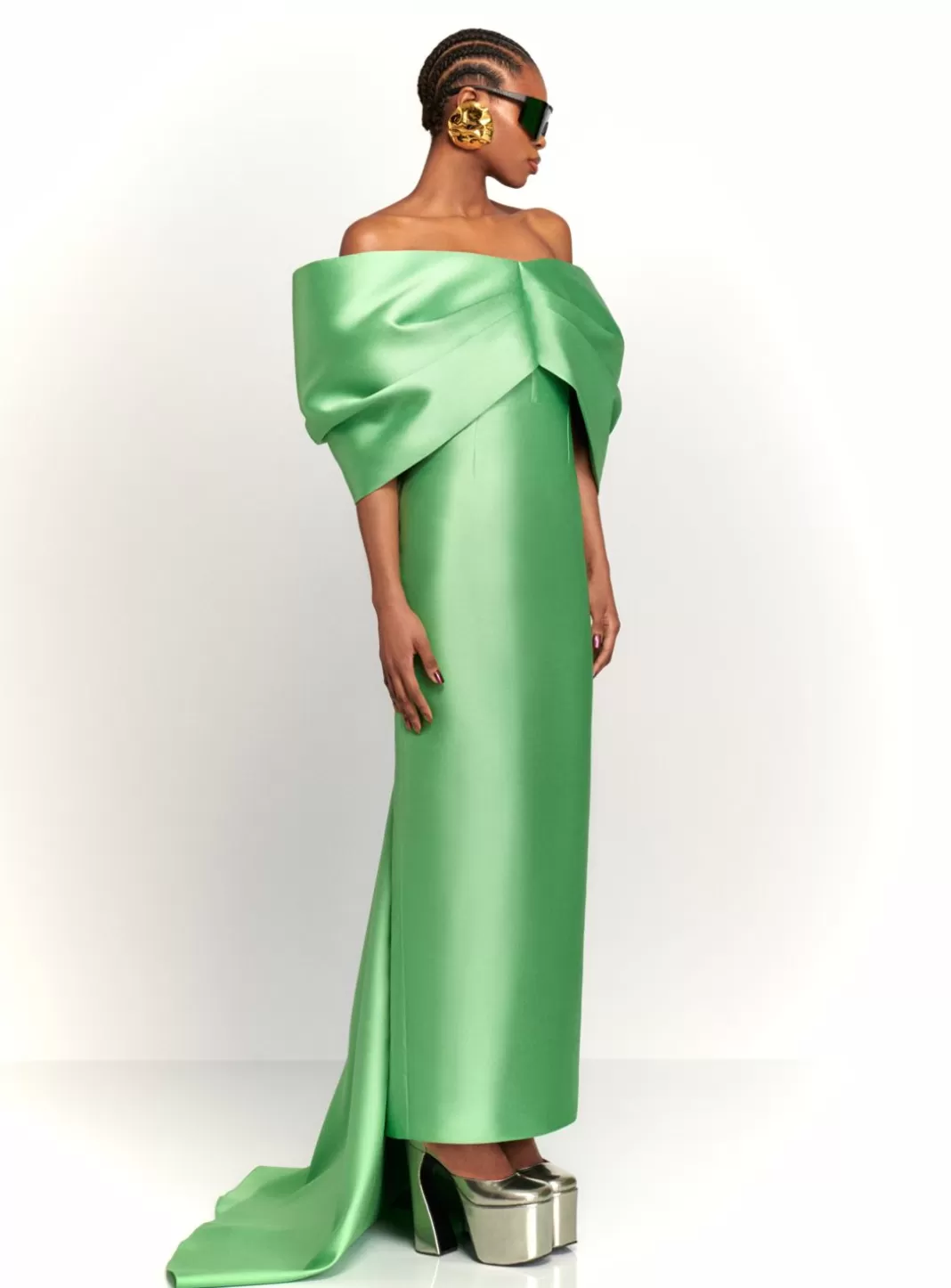 Solace London Dresses^The Delphina Maxi Dress In Pistachio