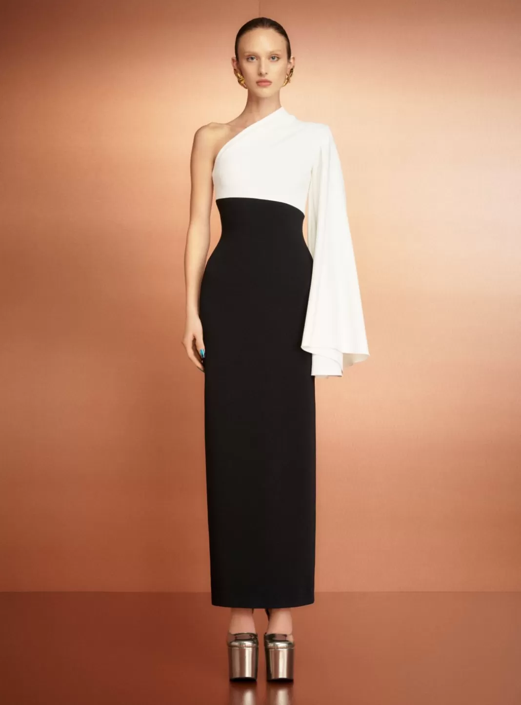 Solace London Dresses^The Elisa Maxi Dress In Cream And Black