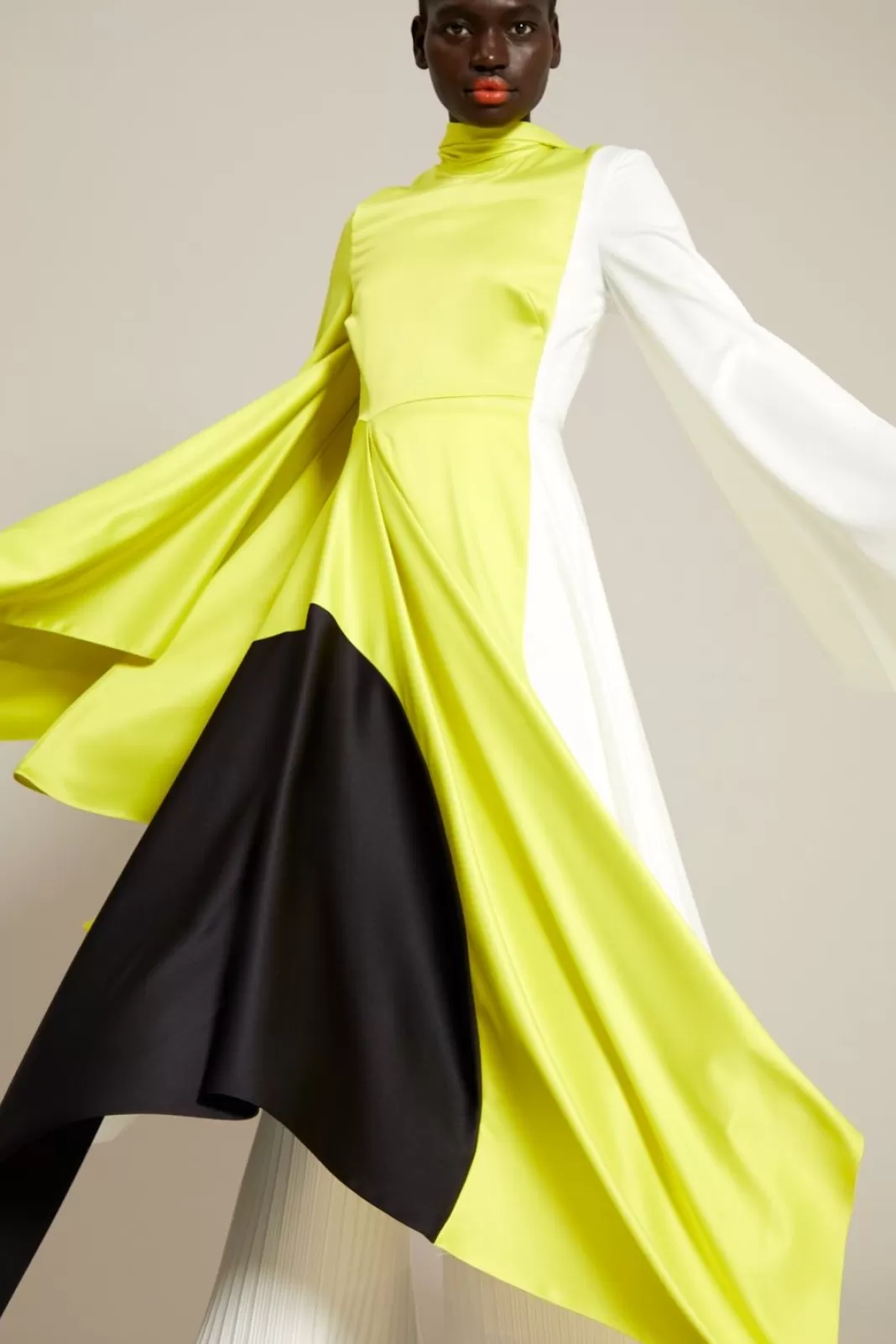 Solace London Dresses^The Ella Dress In Colour Block Sulphur