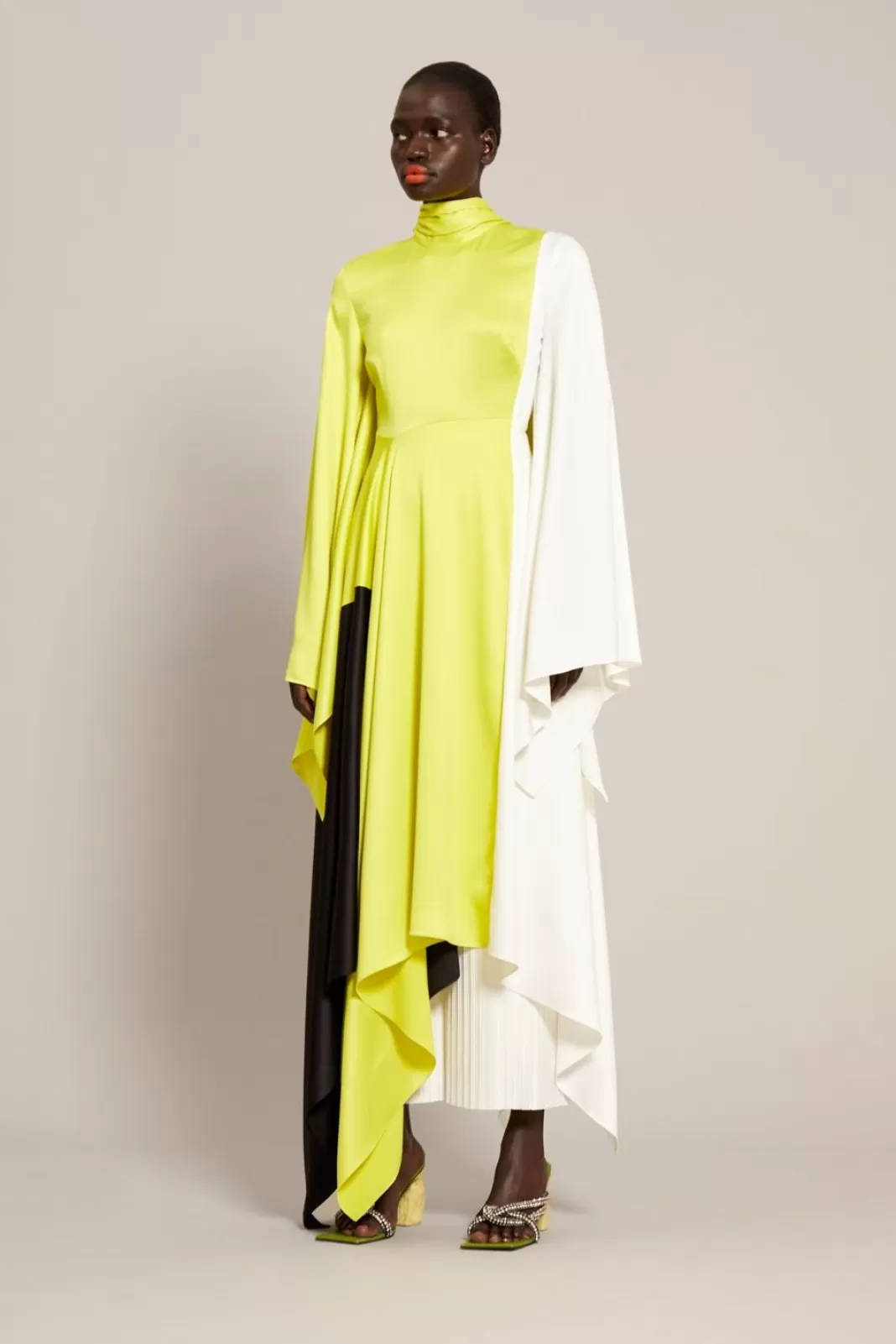 Solace London Dresses^The Ella Dress In Colour Block Sulphur