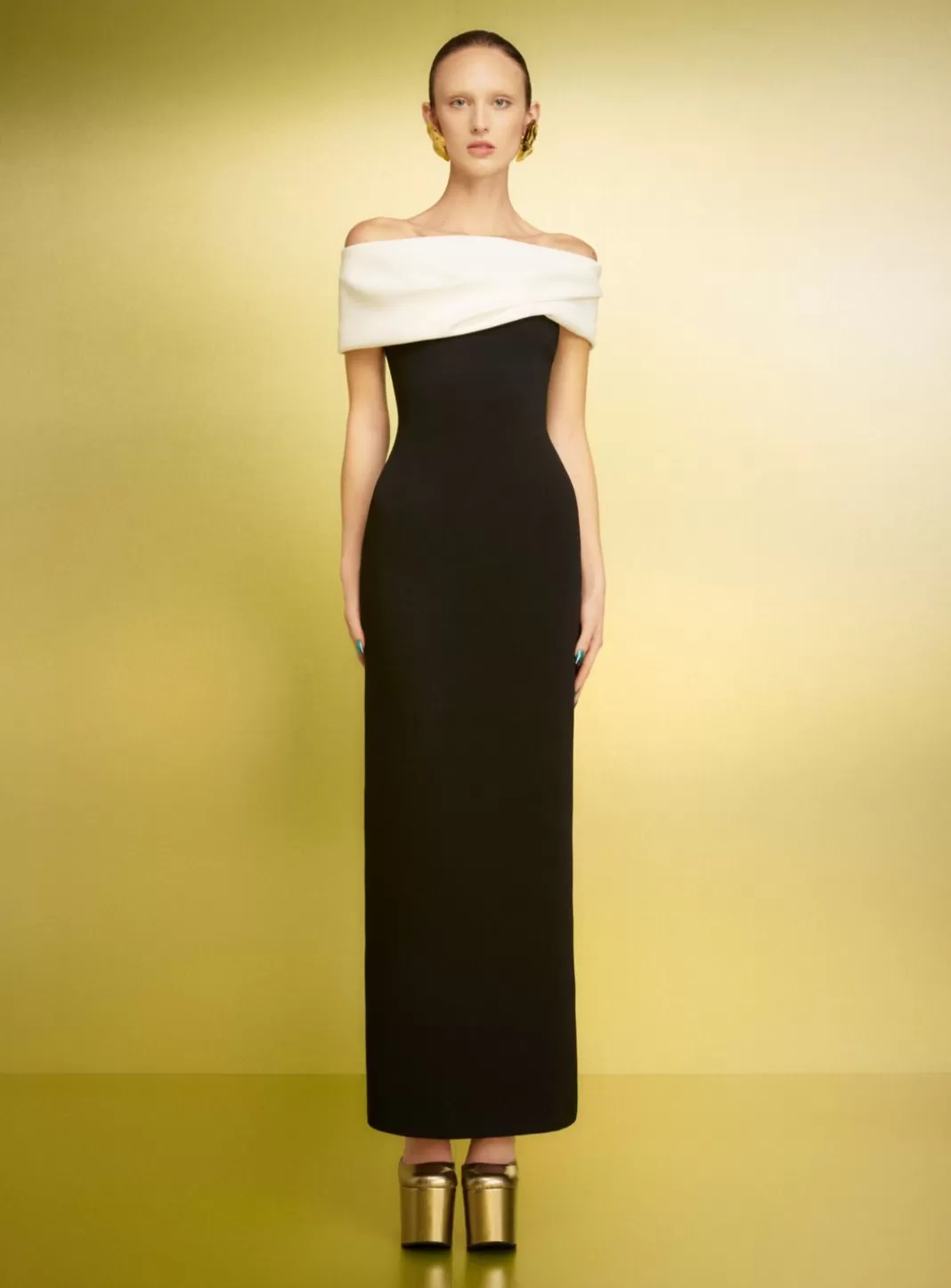 Solace London Dresses^The Eva Maxi Dress In Cream And Black