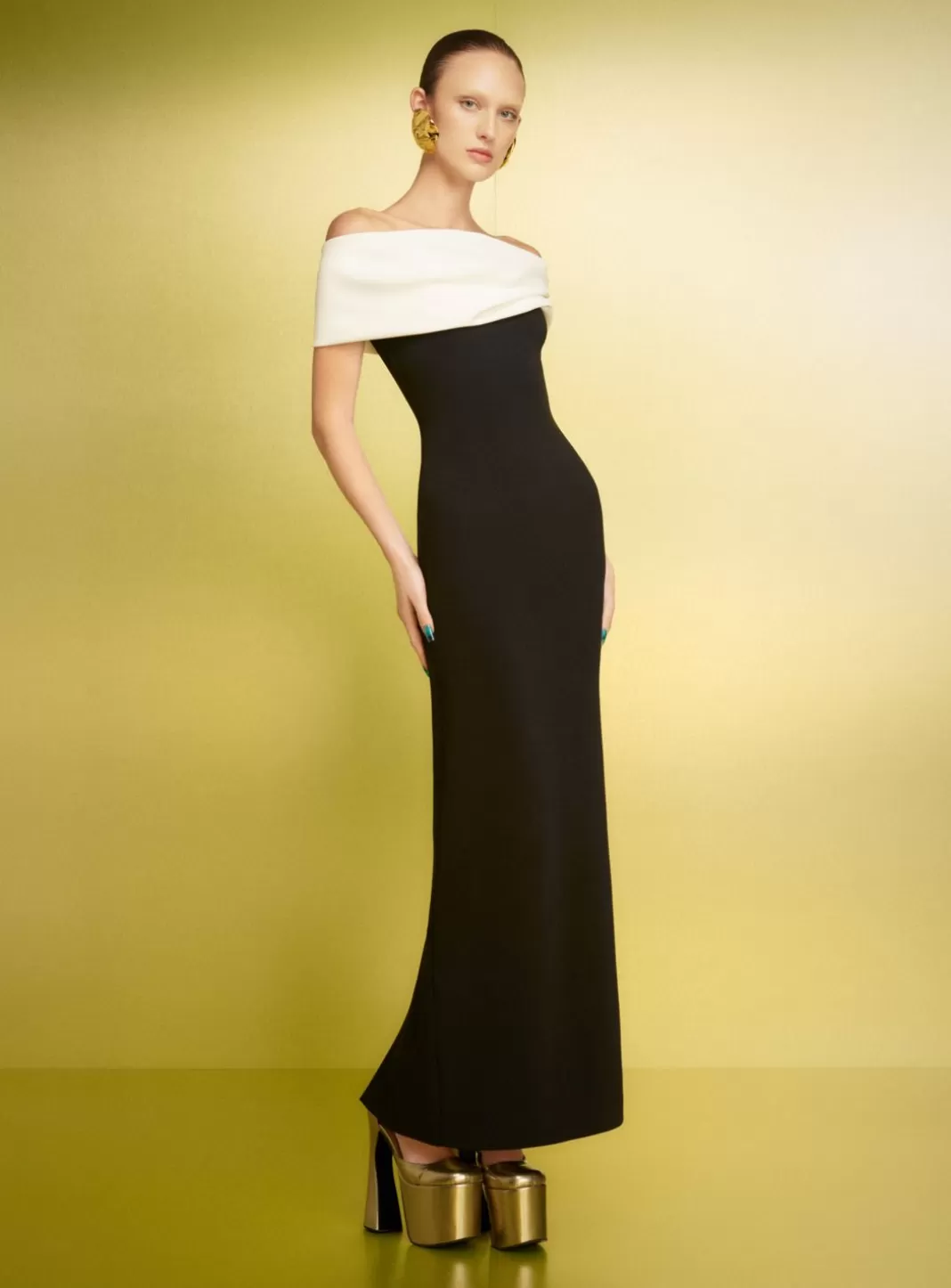 Solace London Dresses^The Eva Maxi Dress In Cream And Black