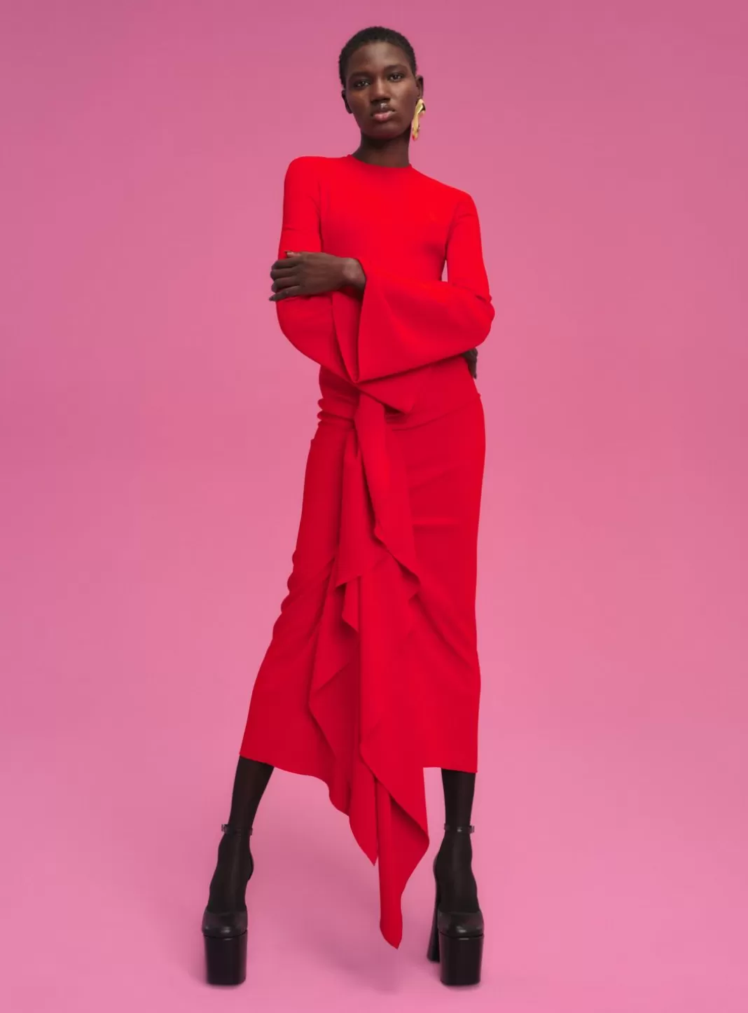 Solace London Modest^The Giana Skirt In Red