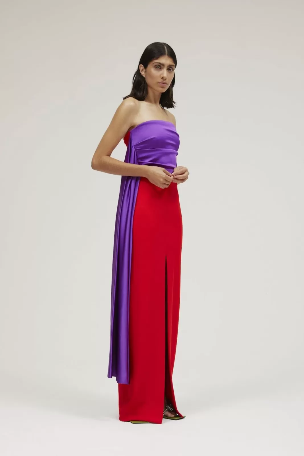 Solace London Dresses^The Harlow Dress In Ultra Purple & True Red