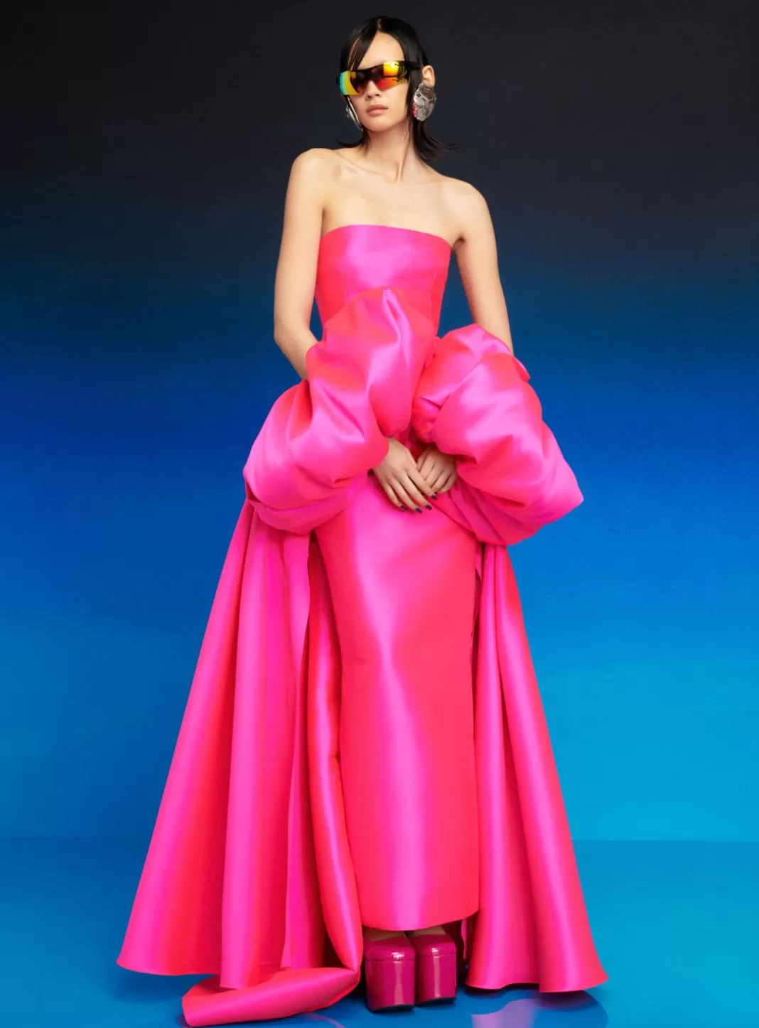 Solace London Dresses^The Lea Maxi Dress In Hot Pink