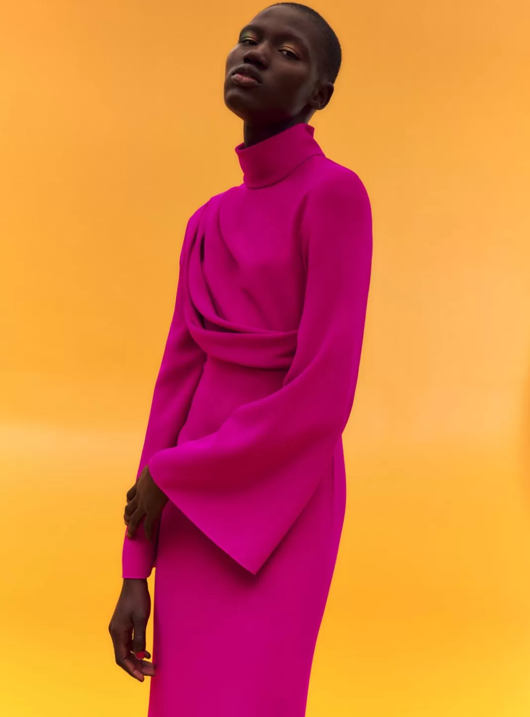 Solace London Modest^The Lia Maxi Dress In Fuchsia