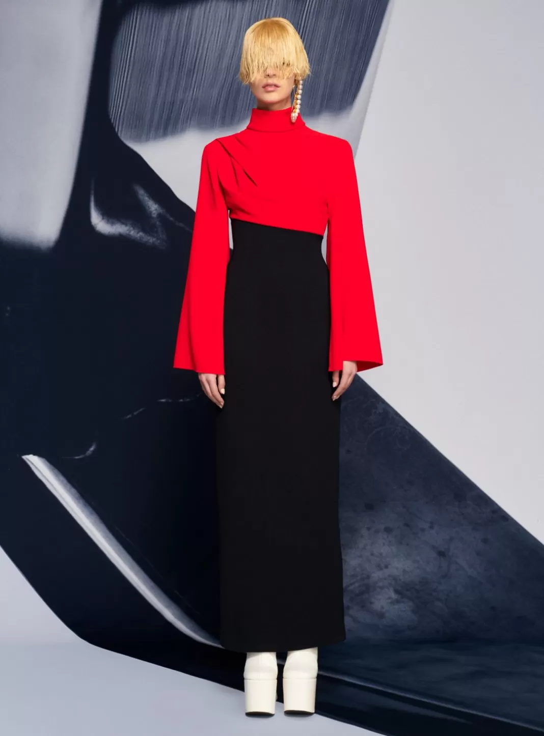 Solace London Dresses^The Lia Maxi Dress In Red & Black