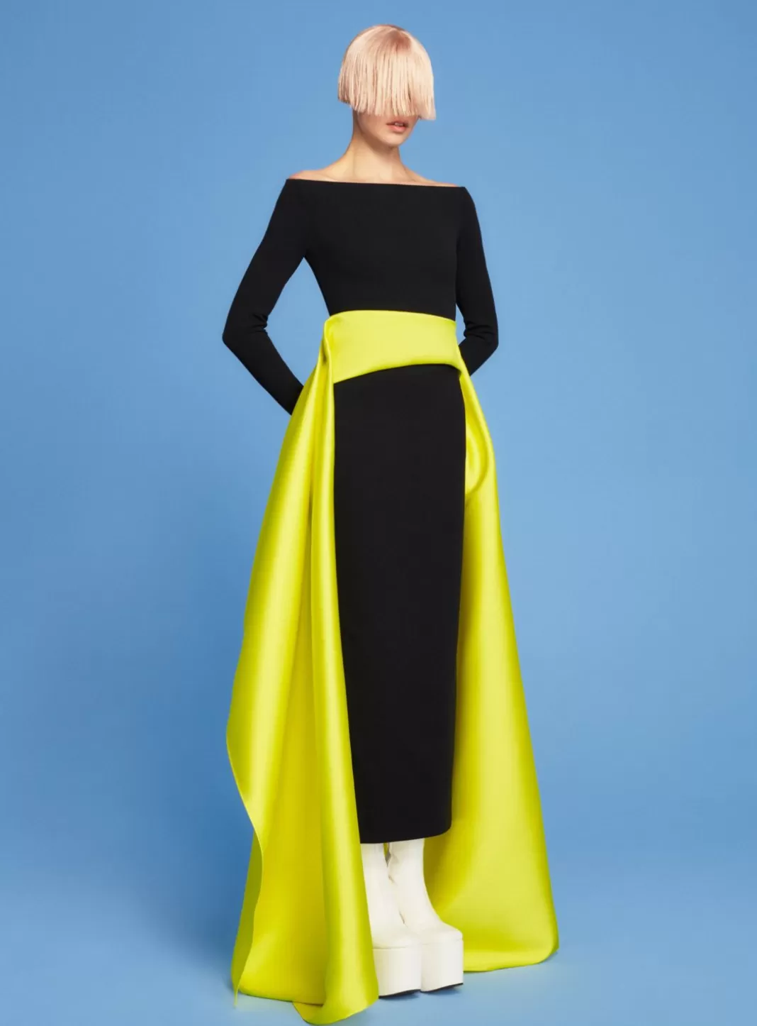 Solace London Dresses^The Livia Maxi Dress In Black & Citrus