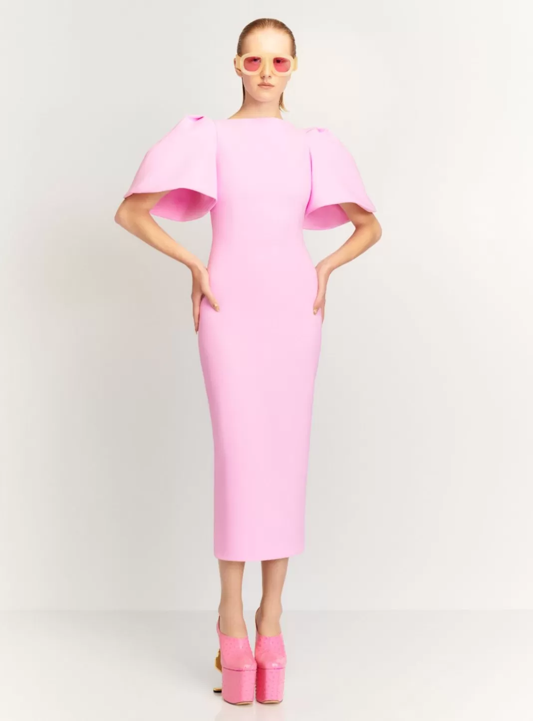 Solace London Dresses^The Lora Midi Dress In Blush