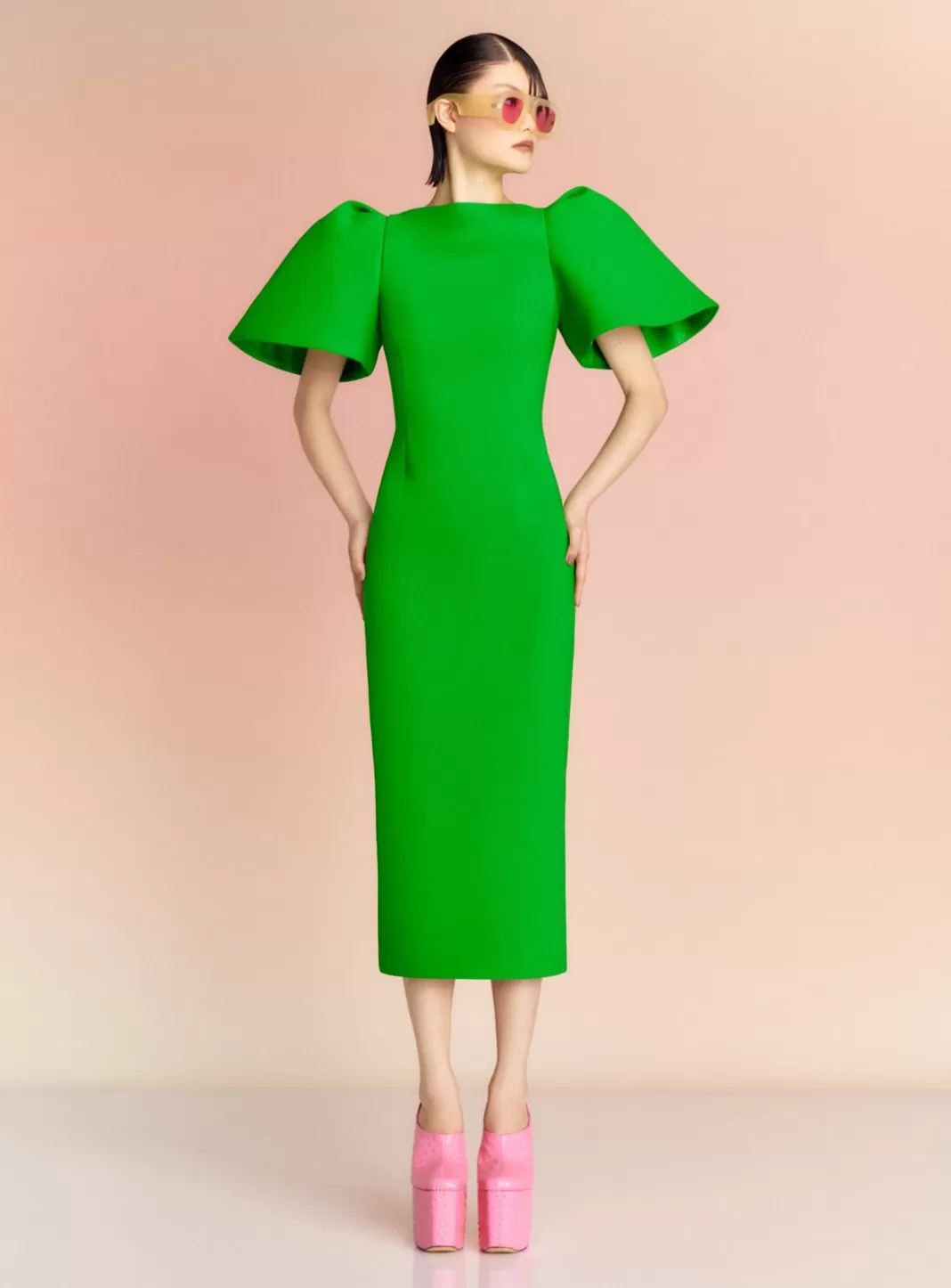 Solace London Dresses^The Lora Midi Dress In Bright Green