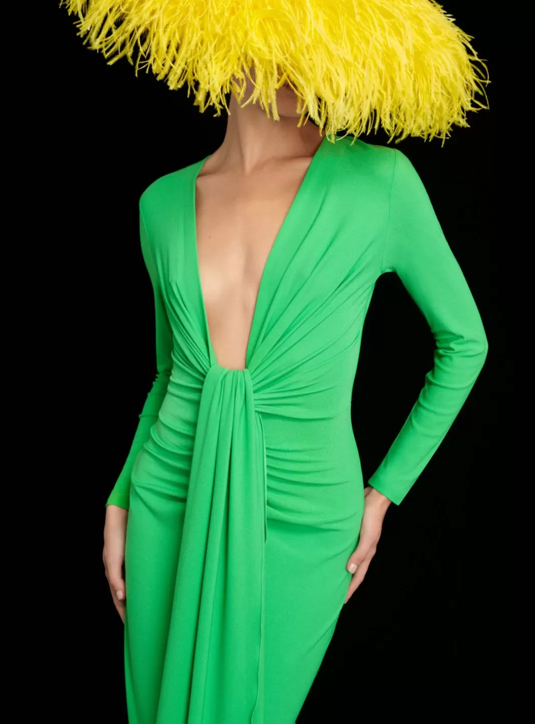 Solace London Dresses^The Lorena Midi Dress In Bright Green