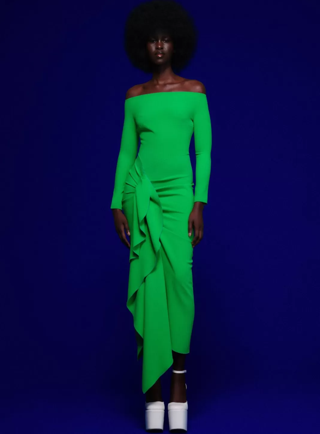 Solace London Dresses^The Lotus Midaxi Dress In Green