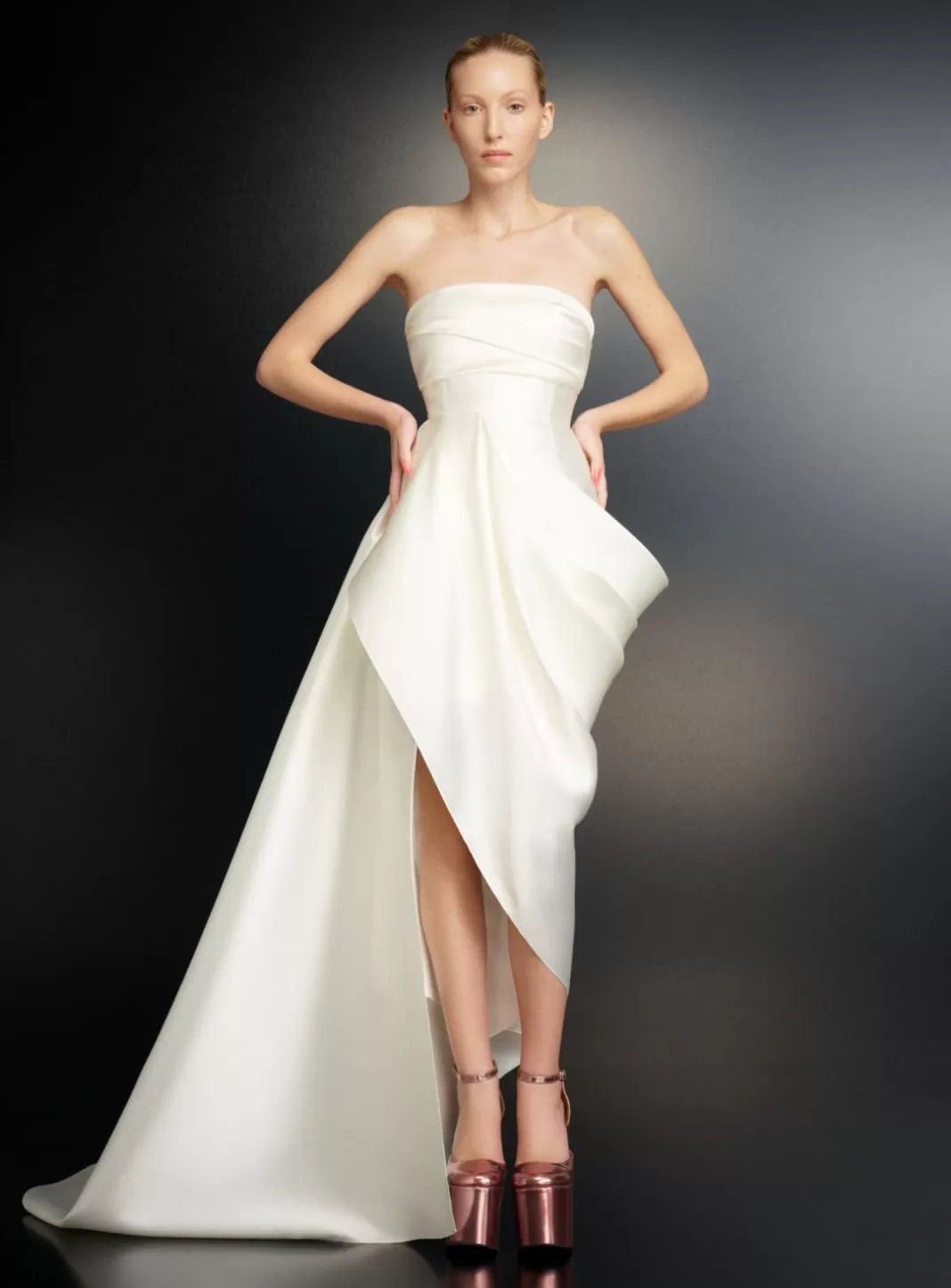 Solace London Bridal^The Raya Midi Dress In Cream