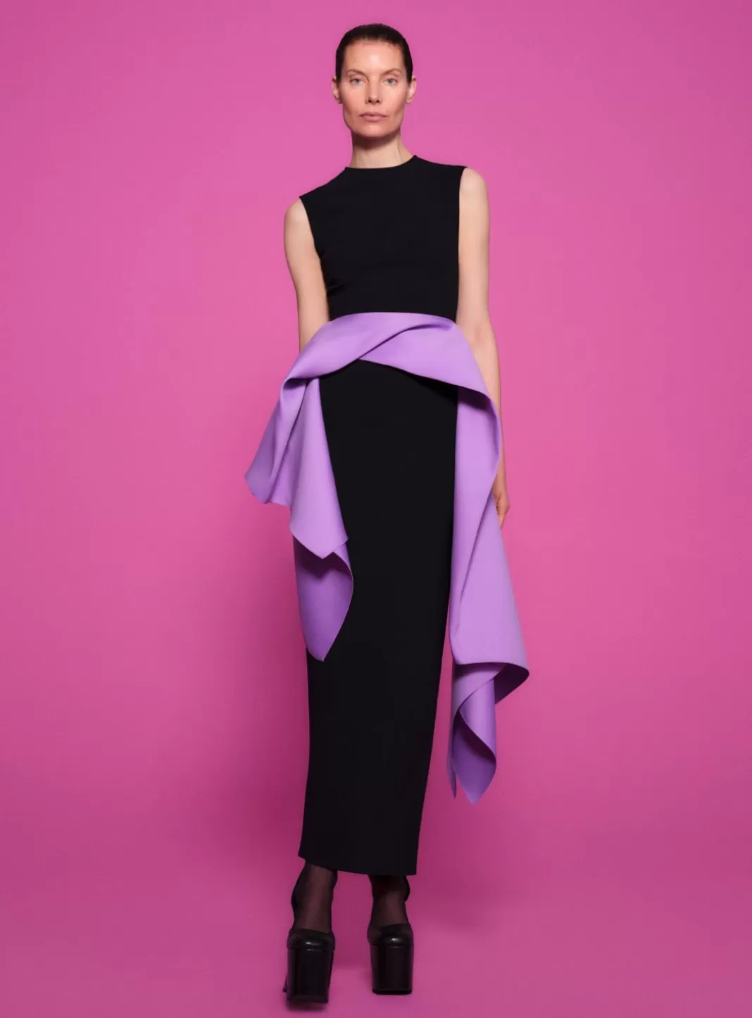 Solace London Dresses^The Renn Maxi Dress In Black & Lilac