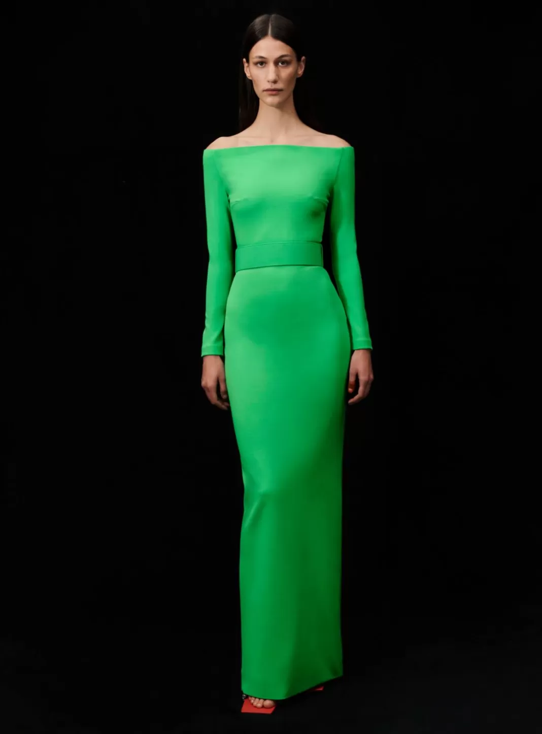 Solace London Modest^The Sabina Maxi Dress In Bright Green