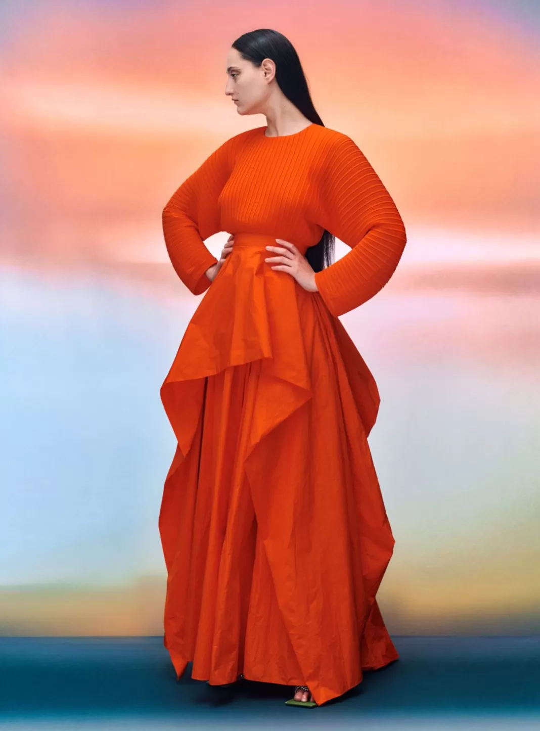 Solace London Dresses^The Serena Maxi Dress In Bright Orange