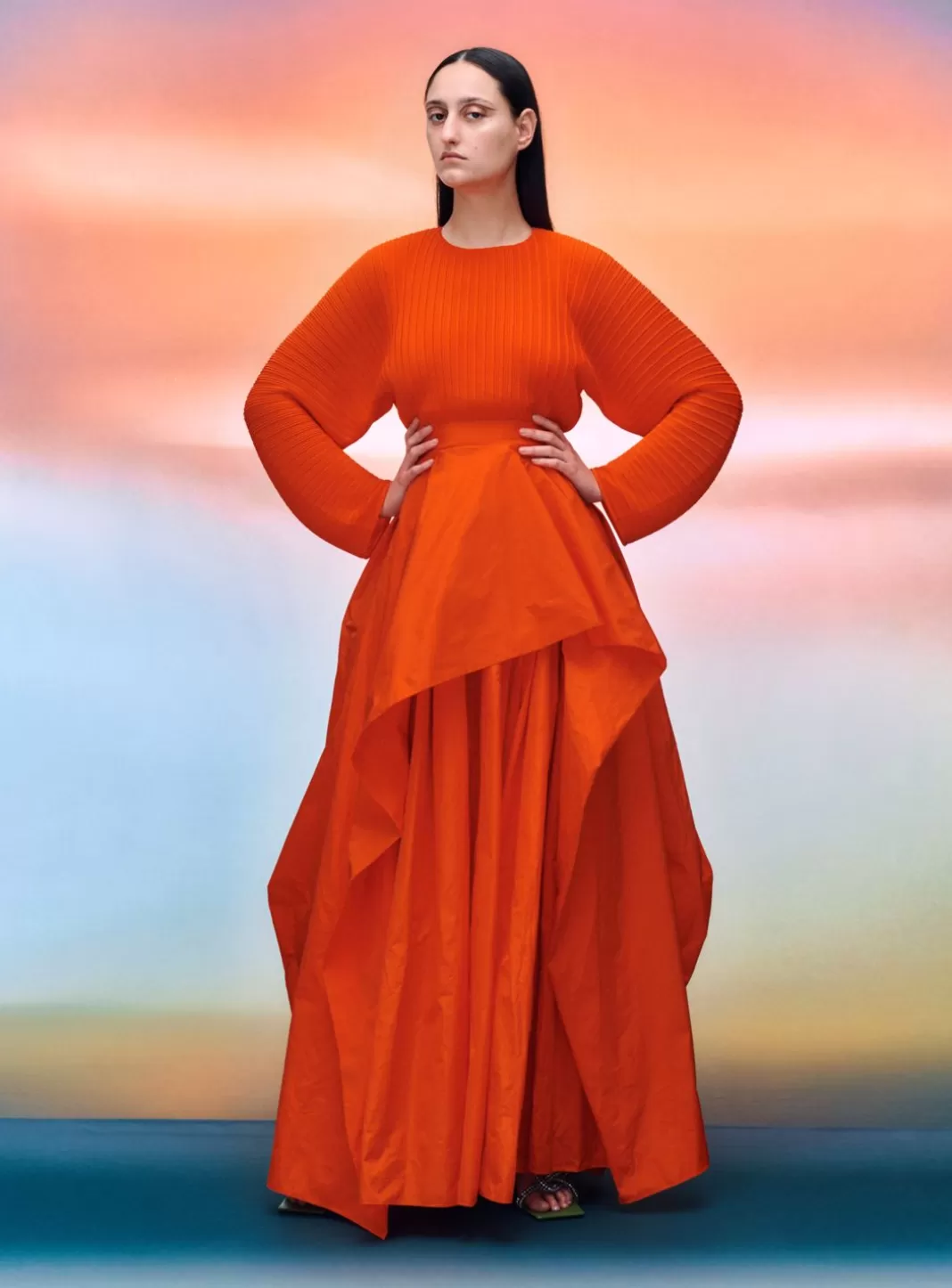 Solace London Dresses^The Serena Maxi Dress In Bright Orange