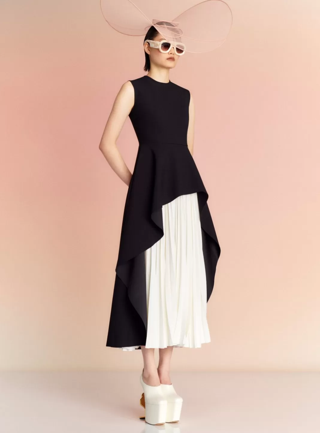 Solace London Dresses^The Severny Midi Dress In Black & Cream