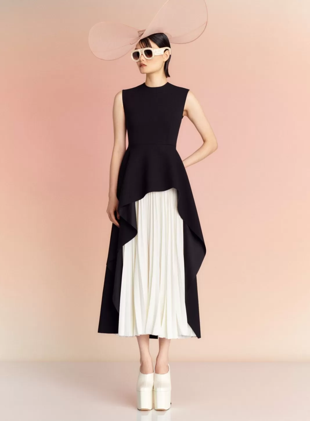 Solace London Dresses^The Severny Midi Dress In Black & Cream