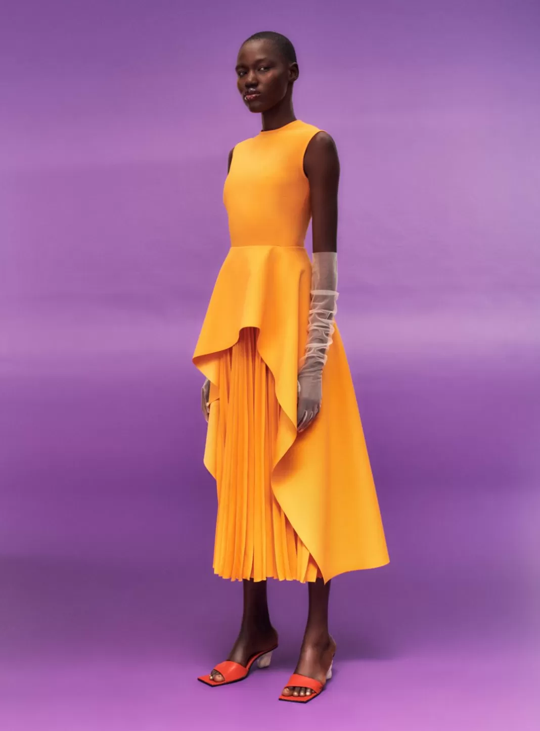 Solace London Dresses^The Severny Midi Dress In Bright Orange