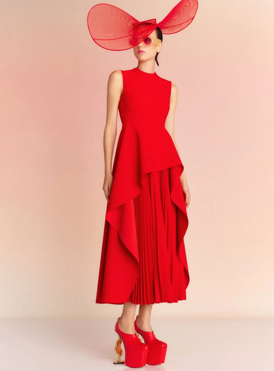 Solace London Dresses^The Severny Midi Dress In Red