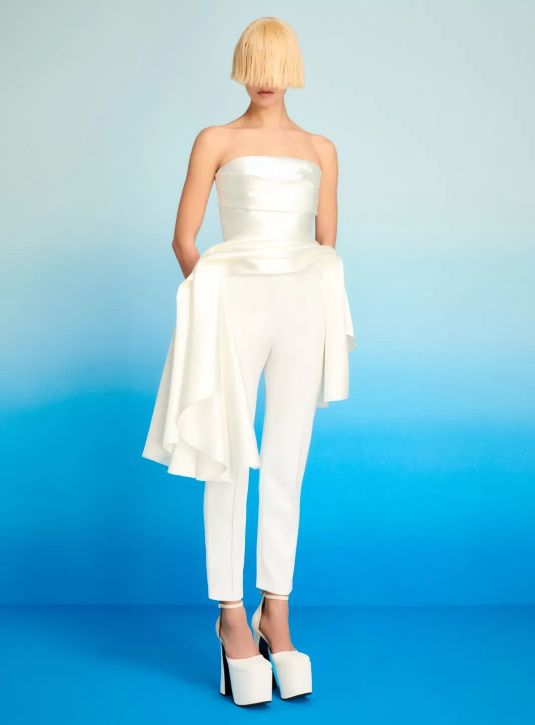 Solace London Bridal^The Terrin Jumpsuit In Cream