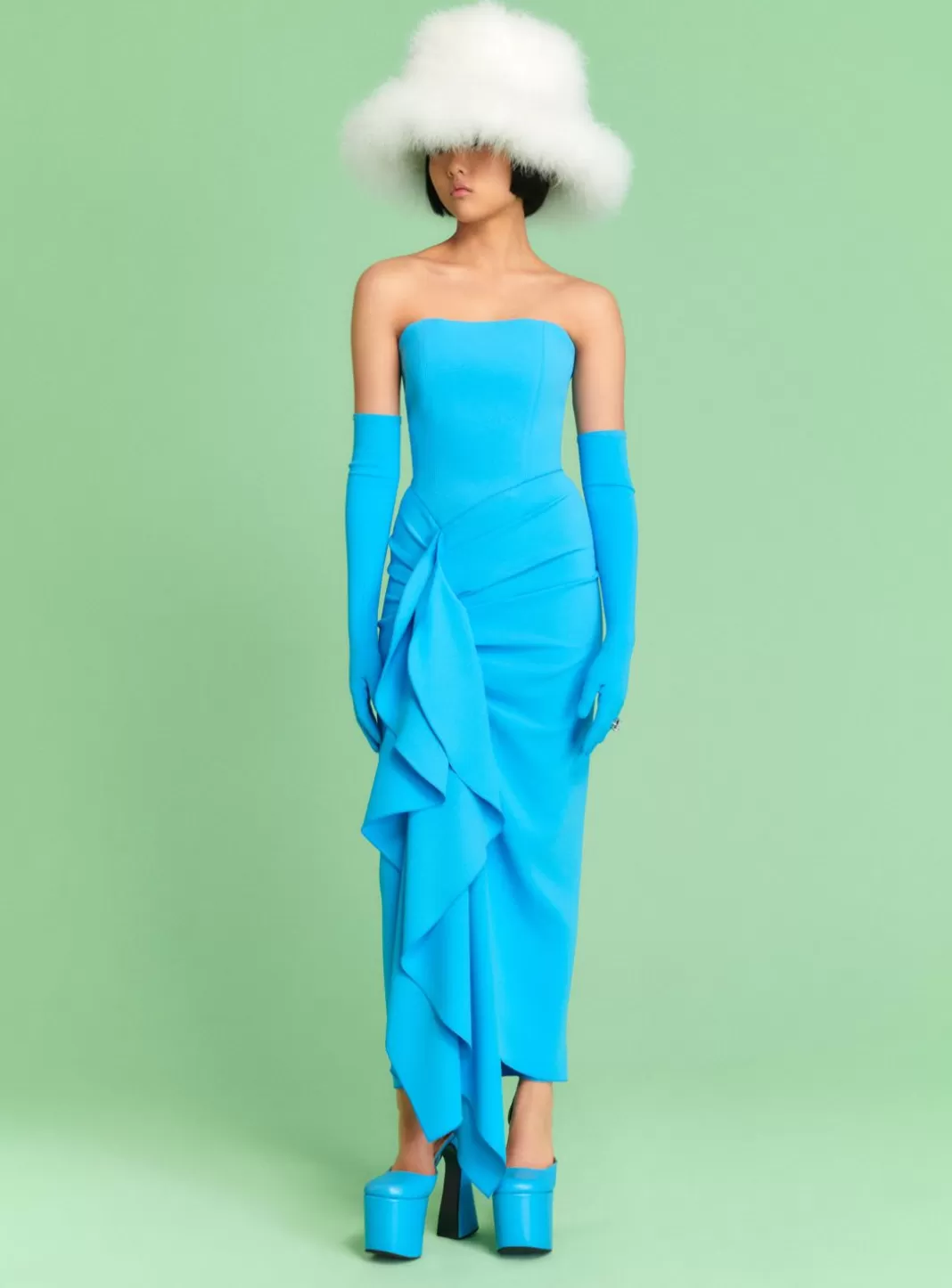 Solace London Dresses^The Thalia Midi Dress In Blue