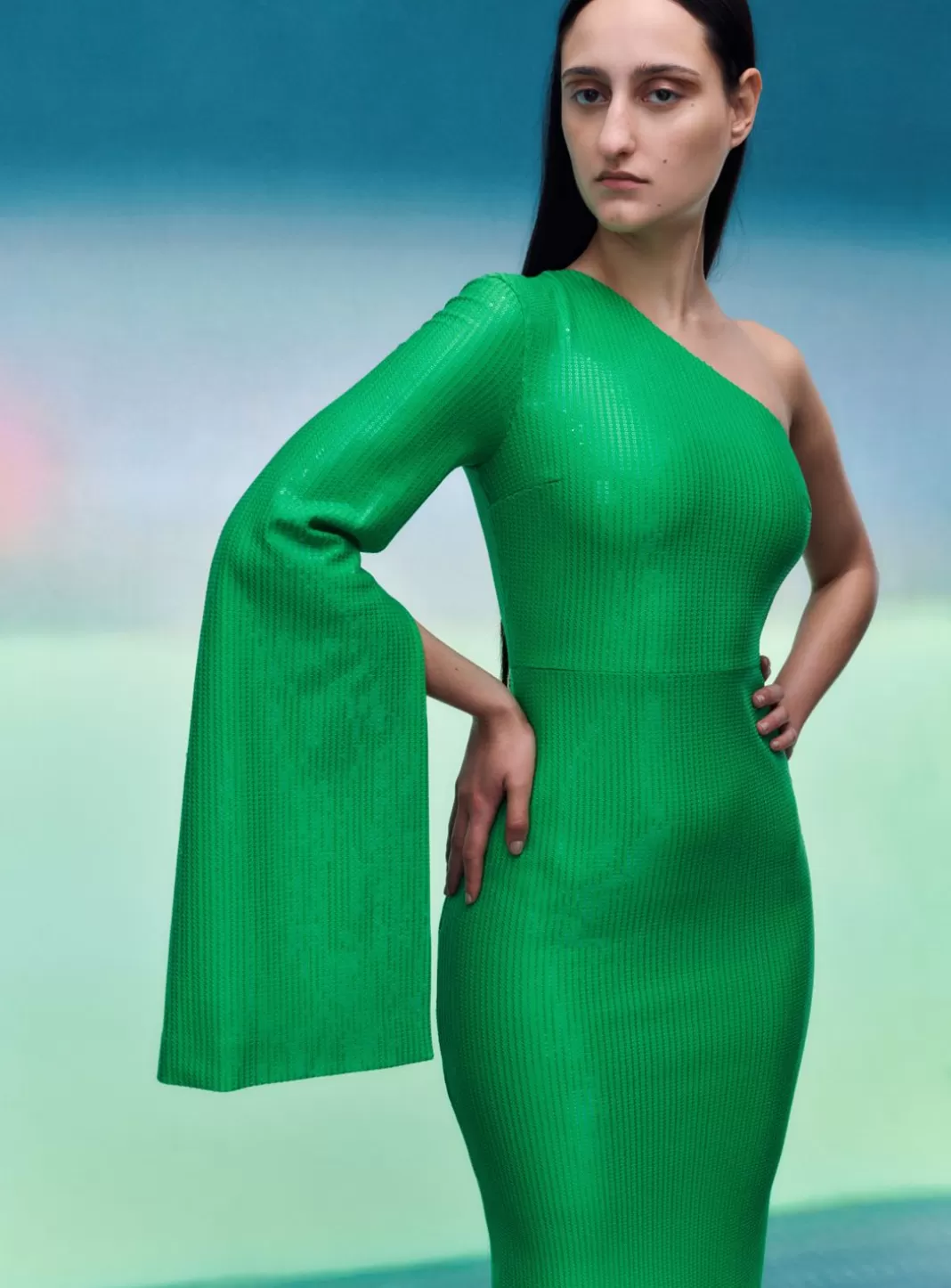 Solace London Dresses^The Valentina Maxi Dress In Bright Green