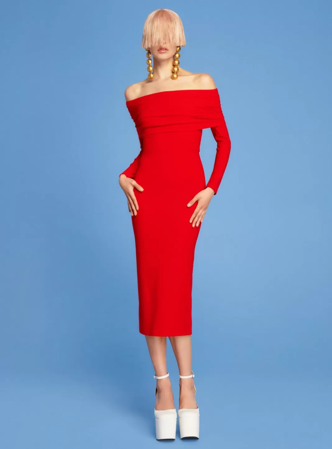 Solace London Dresses^The Willow Midi Dress In Red